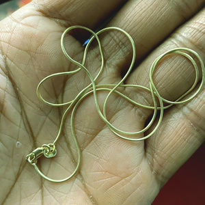 14K Yellow Solid Gold 0.7mm Round Snake Chain  18"